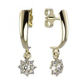 BG zlaté náušnice 886 Žluté zlato - 585 Diamant
