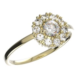 BeKid dětský prsten kytička 851 Žluté zlato - 585 Diamant
