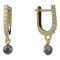 BeKid dětské náušnice 1290 s perlou - Zapínání: Řetízek 9 cm, Kov: Bílé zlato 585, Perla: Černá