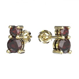 BG  náušnice s granátem nebo vltavínem 746 Žluté zlato - 585 Granát
