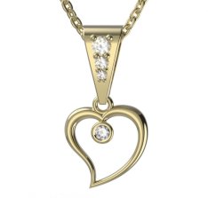 BG zlatý přívěšek srdíčko 1267 Žluté zlato - 585 Diamant