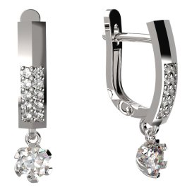 BG zlaté diamantové náušnice 870 Bílé zlato - 585 Diamant lab-grown