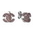 BG Garnet semicircle earrings 1372