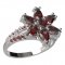 BG prsten ve tvaru hvězdym 520-G - Kov: Stříbro 925 - rhodium, Kámen: Vltavín a granát