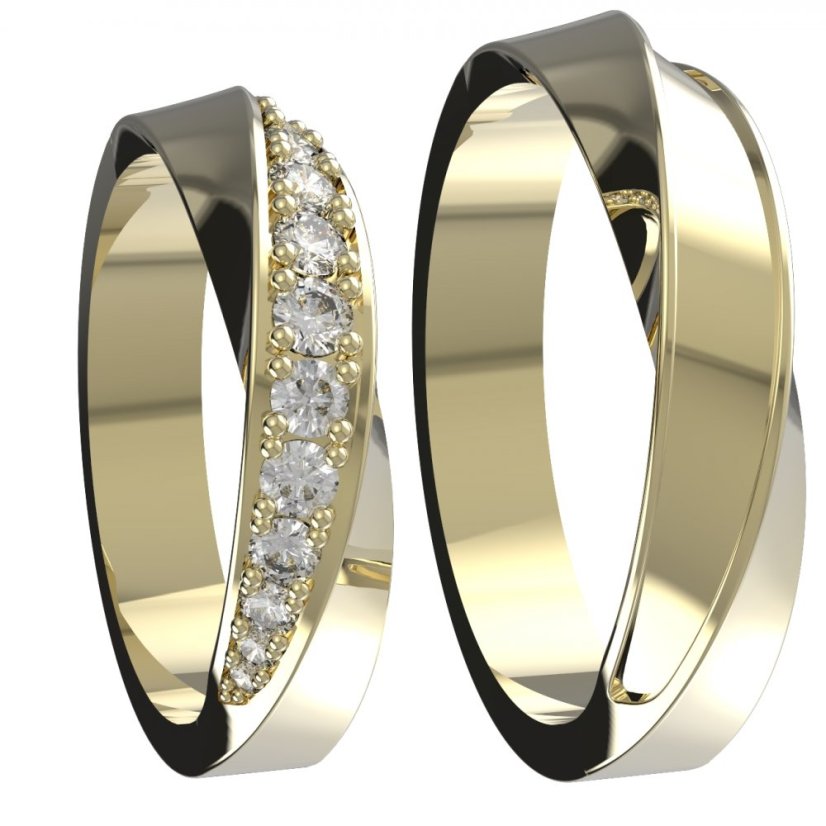 BG zlatý snubní prsten SN17/m Pánský Žluté zlato - 585 Bez kamene