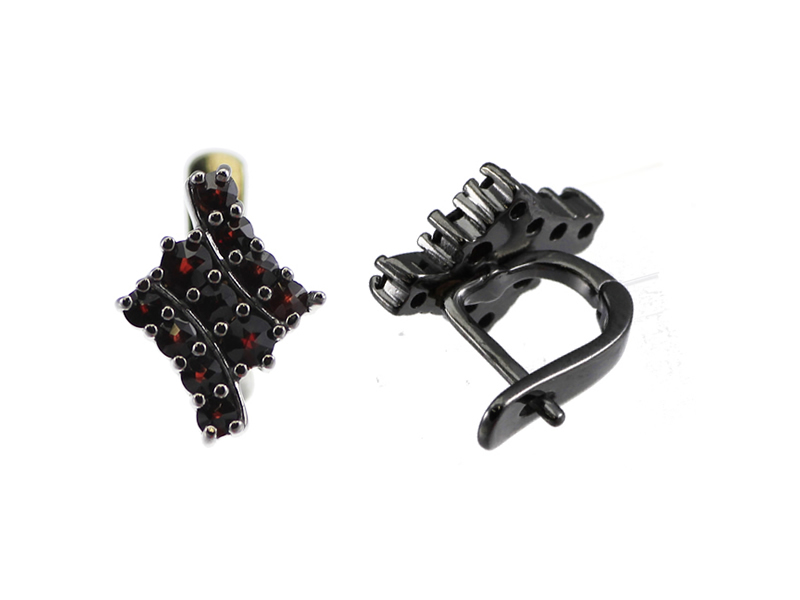 BG náušnice český přírodní granát  174 Žluté zlato - 585 Granát