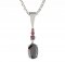 BG pendant oval 492-B - Metal: Silver 925 - rhodium, Stone: Garnet