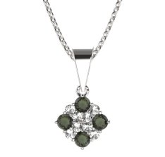 BG přívěšek 317 Stříbro 925 - rhodium Vltavín a  kubický zirkon
