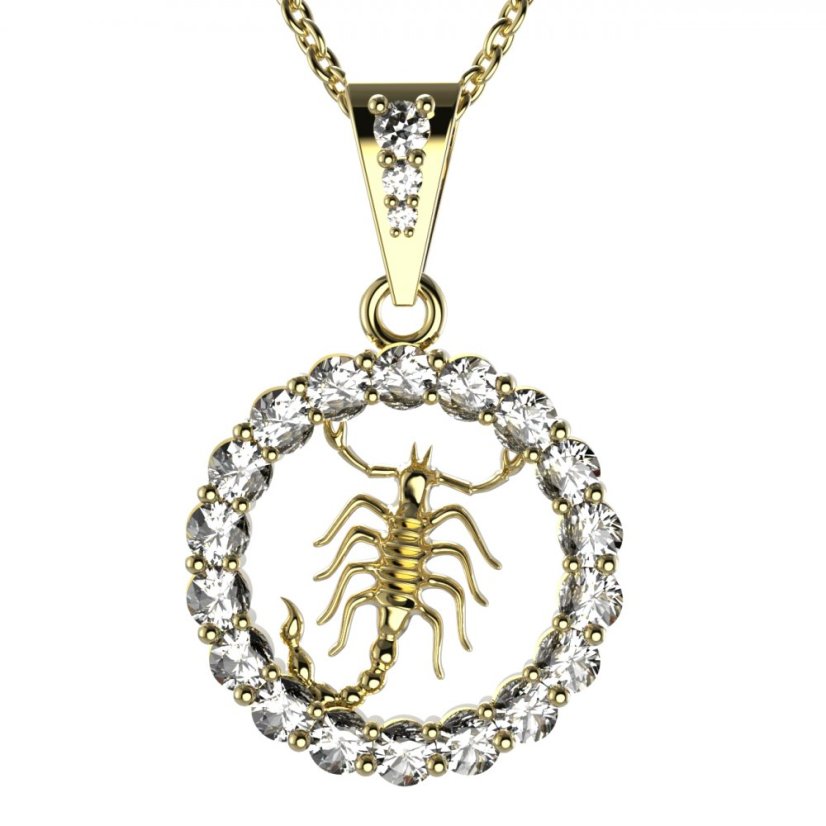 BG zlatý přívěšek Štír 044 Žluté zlato - 585 Diamant