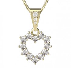 BG zlatý přívěšek srdíčko 005 Žluté zlato - 585 Diamant