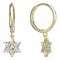 BeKid, Gold kids earrings -090 - Switching on: Pendant hanger, Metal: Yellow gold 585, Stone: Green cubic zircon