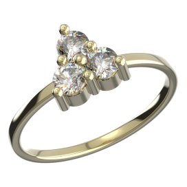 BeKid dětský prstýnek 776 Žluté zlato - 585 Diamant