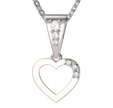 BG zlatý přívěšek srdíčko 1257 Bílé zlato - 585 Diamant
