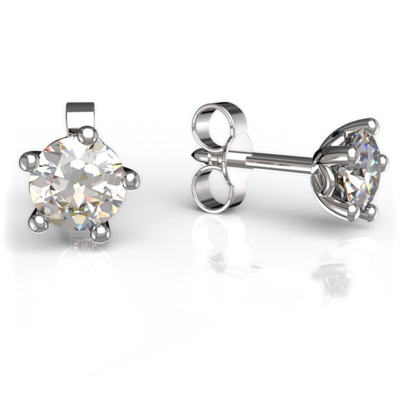BG zlaté náušnice 874 Bílé zlato - 585 Diamant