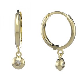 BG zlaté diamantové náušnice 732 Žluté zlato - 585 Diamant lab-grown