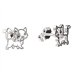 BeKid, Gold kids earrings -1184 - Switching on: Puzeta, Metal: White gold -585, Stone: Pink cubic zircon