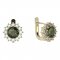 BG náušnice kulatého tvaru 098-07 - Kov: Stříbro 925 - rhodium, Kámen: Granát