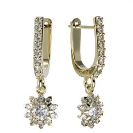 BG zlaté diamantové náušnice 987 Žluté zlato - 585 Diamant lab-grown
