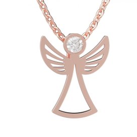BG zlatý  přívěs  Anděl 1371 Růžové zlato 585 (30-90dní) Diamant