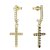 BG zlaté náušnice křížek 1106 Žluté zlato - 585 Bílý kubický zirkon