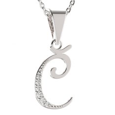 BG zlatý přívěsek písmenko Č - 1236 Bílé zlato - 585 Diamant