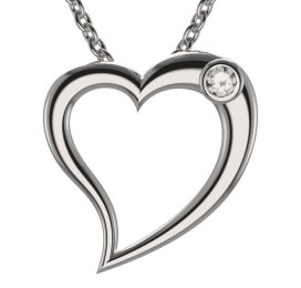 BG zlatý přívěšek srdíčko 1568 Bílé zlato - 585 Diamant