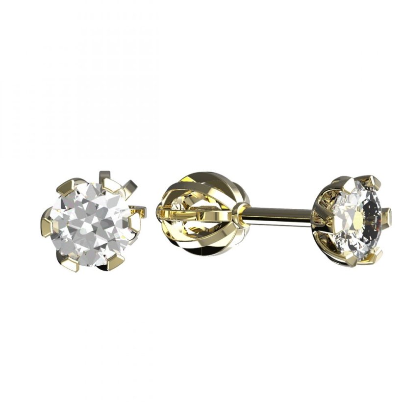 BG zlaté náušnice 870 Bílé zlato - 585 Diamant