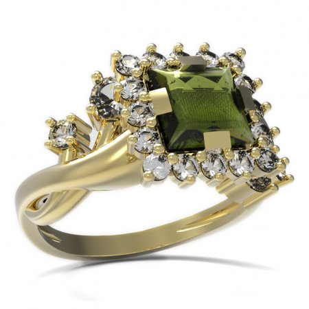 BG prsten s čtvercovým kamenem 499-P - Kov: Stříbro 925 - rhodium, Kámen: Granát