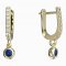 BeKid, Gold kids earrings -101 - Switching on: Pendant hanger, Metal: Yellow gold 585, Stone: Dark blue cubic zircon