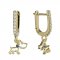 BeKid, Gold kids earrings -1159 - Switching on: Puzeta, Metal: Yellow gold 585, Stone: Pink cubic zircon