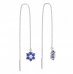 BeKid, Gold kids earrings -109 - Switching on: Chain 9 cm, Metal: White gold 585, Stone: Dark blue cubic zircon