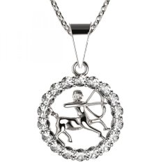 BG zlatý diamantový přívěšek Střelec 044 Bílé zlato - 585 Diamant lab-grown