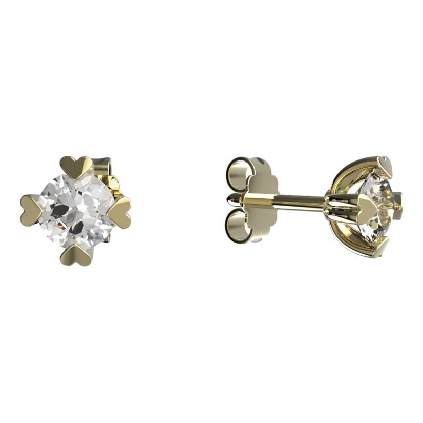 BG zlaté náušnice 883/40 Žluté zlato - 585 Diamant