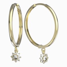 BG zlaté náušnice 886 Žluté zlato - 585 Diamant