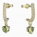BeKid, Gold kids earrings -782 - Switching on: Pendant hanger, Metal: Yellow gold 585, Stone: Green cubic zircon