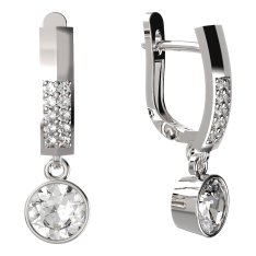 BG zlaté náušnice 724 Bílé zlato - 585 Diamant