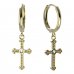 BeKid, Gold kids earrings -1110 - Switching on: Pendant hanger, Metal: Yellow gold 585, Stone: Pink cubic zircon