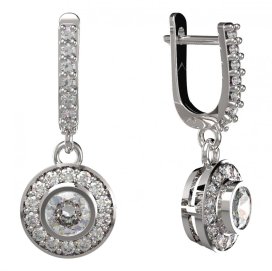 BG zlaté diamantové náušnice -  754 Bílé zlato - 585 Diamant lab-grown