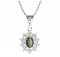 BG pendant oval 249-1 - Metal: Silver 925 - rhodium, Stone: Garnet