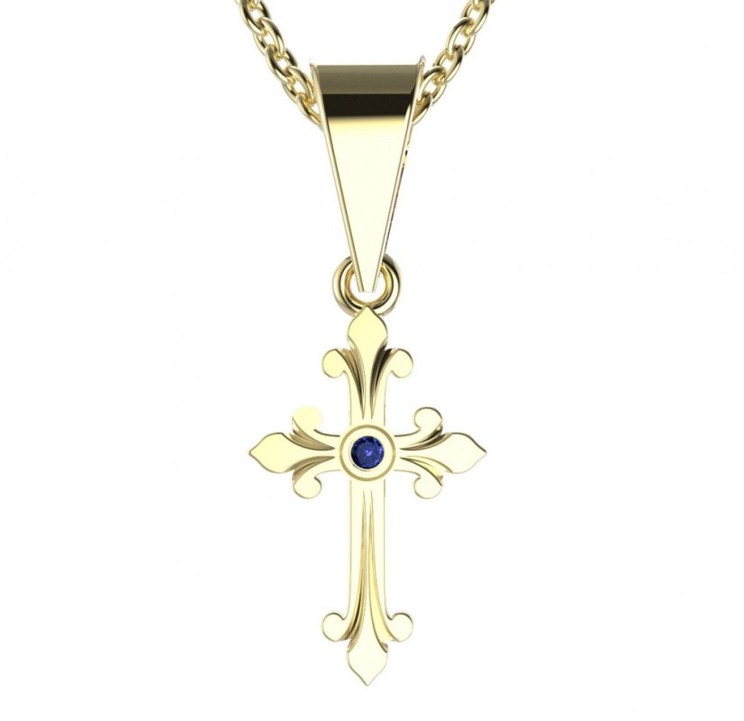 BG zlatý přívěšek křížek 1109 Žluté zlato - 585 Diamant