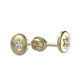 BG zlaté diamantové náušnice 1580 Žluté zlato - 585 Diamant lab-grown