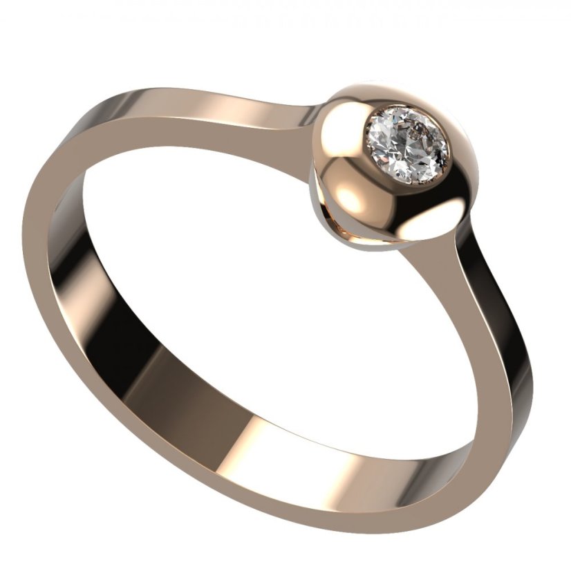 BG zlatý diamantový prstýnek 737 Růžové zlato 585 (30-90dní) Diamant lab-grown