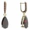 BG drop stone earring 429-94 - Metal: Silver 925 - rhodium, Stone: Moldavit and garnet