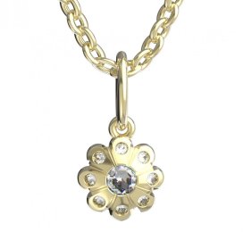 BeKid dětský přívěšek kvítek 838 Žluté zlato - 585 Diamant