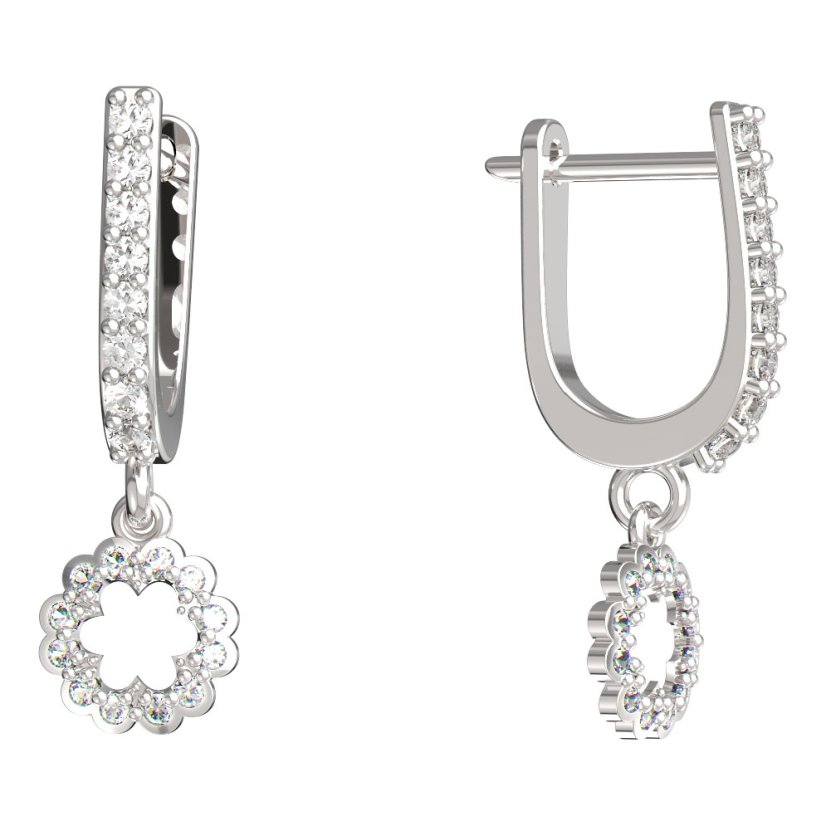 BeKid dětské náušnice 855 Bílé zlato - 585 Diamant