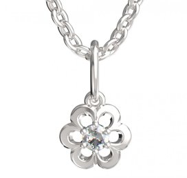 BeKid dětský přívěšek šestilístek 842 Bílé zlato - 585 Diamant