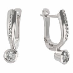 BG zlaté náušnice 551 Bílé zlato - 585 Diamant