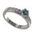 BG prstýnek 1453 /zásnubní-snubní/ Bílé zlato - 585 Světle modrý kubický zirkon