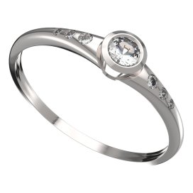 BG zlatý diamantový prstýnek 551 K Bílé zlato - 585 Diamant lab-grown