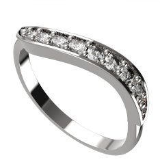 BG zlatý diamantový prstýnek 816 Bílé zlato - 585 Diamant lab-grown